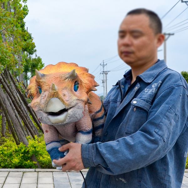 Hand puppet baby Triceratops for amusement